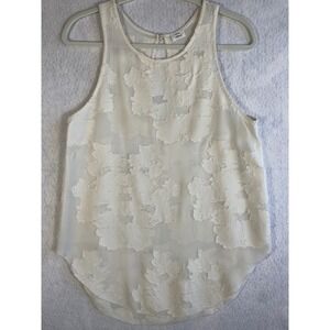 Wilfred Aritzia Silk Floral Jacquard Sleeveless Blouse Ivory Small Bohemian
